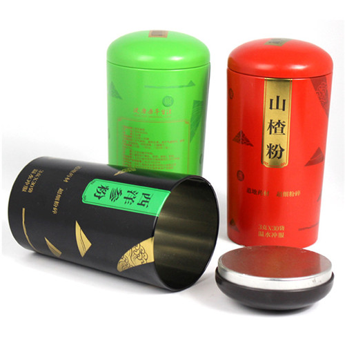 西洋參粉鐵罐；圓形山楂粉包裝罐定制